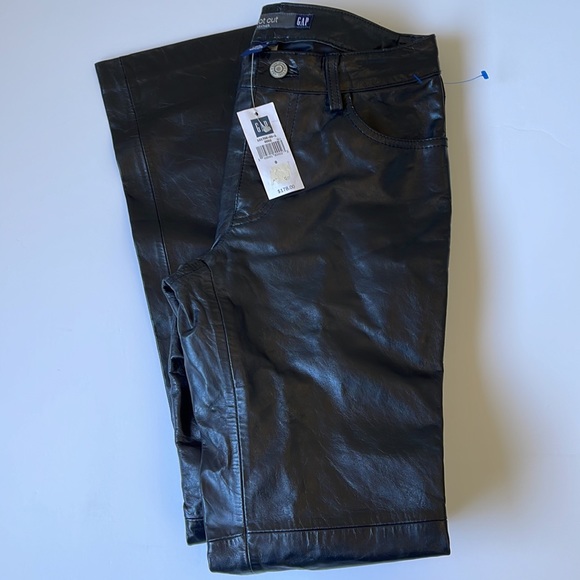 Gap Genuine Leather Bootcut Pants size 0, Black NWT - Picture 6 of 9